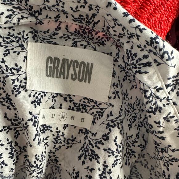 Grayson Floral Long Sleeve Mini Shirt Dress Gray 3 - Picture 2 of 7